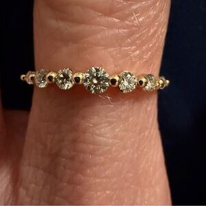 Gabriel and Co 14K Yellow Gold Diamond Band Ring. Size 6.5